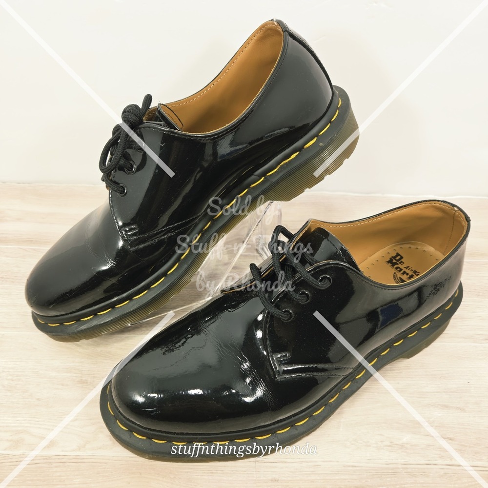 Doc Martens 1461 Patent Leather Black 3 Eye Oxford Shoes Women's Size 9